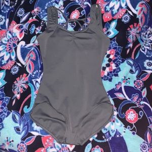 Capezio brand, sage/olive green leotard.